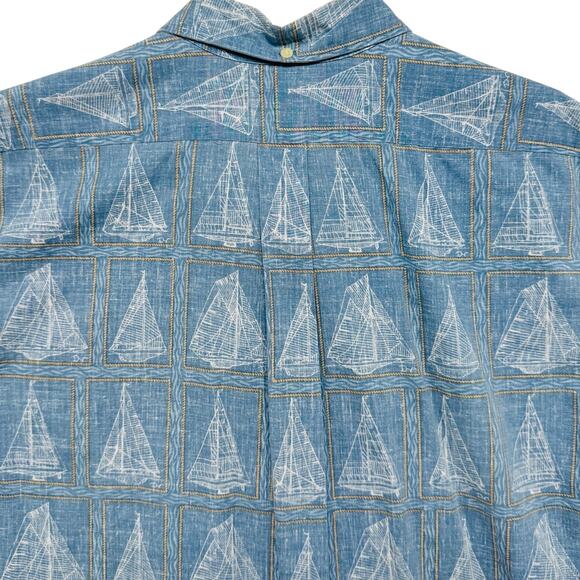 Reyn Spooner VTG 90s Dietrich Varez Mens 3XL Hawaiian Shirt Sailboat Pullover - Picture 6 of 10